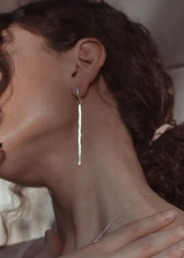 Silver earring and ring