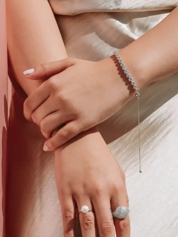 Pearl Stack Ring worn